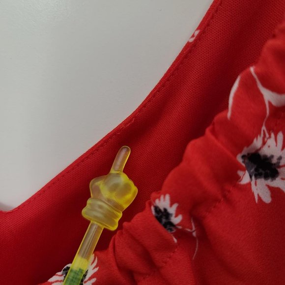 City Studio Coral Pink Floral Tie Back Dress Women Size XL NWT - Picture 7 of 11